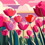 粉色郁金香花园