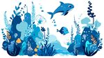 海底水彩插图