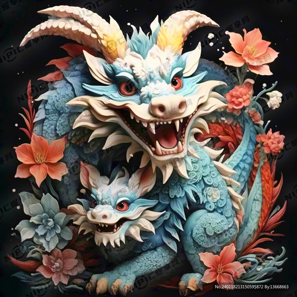 龙卡通国风年画