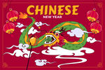 龙年春节海报 新年促销海报