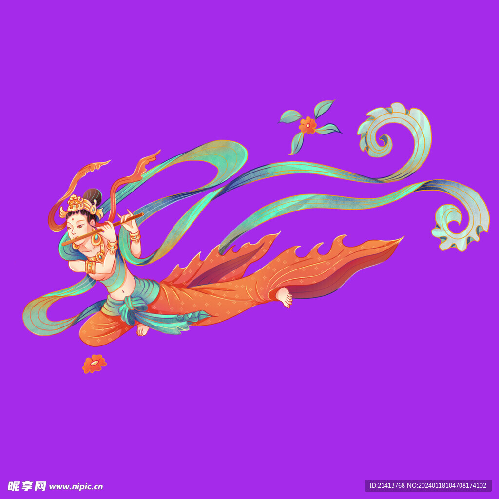 手绘敦煌素材