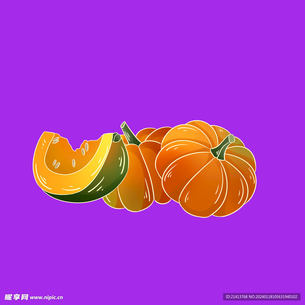 手绘卡通南瓜 