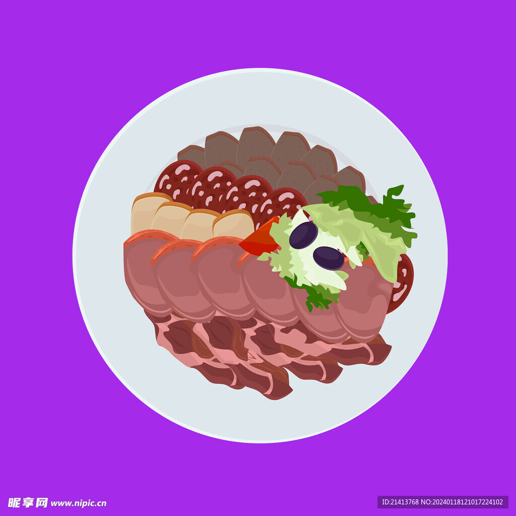 手绘美食佳肴