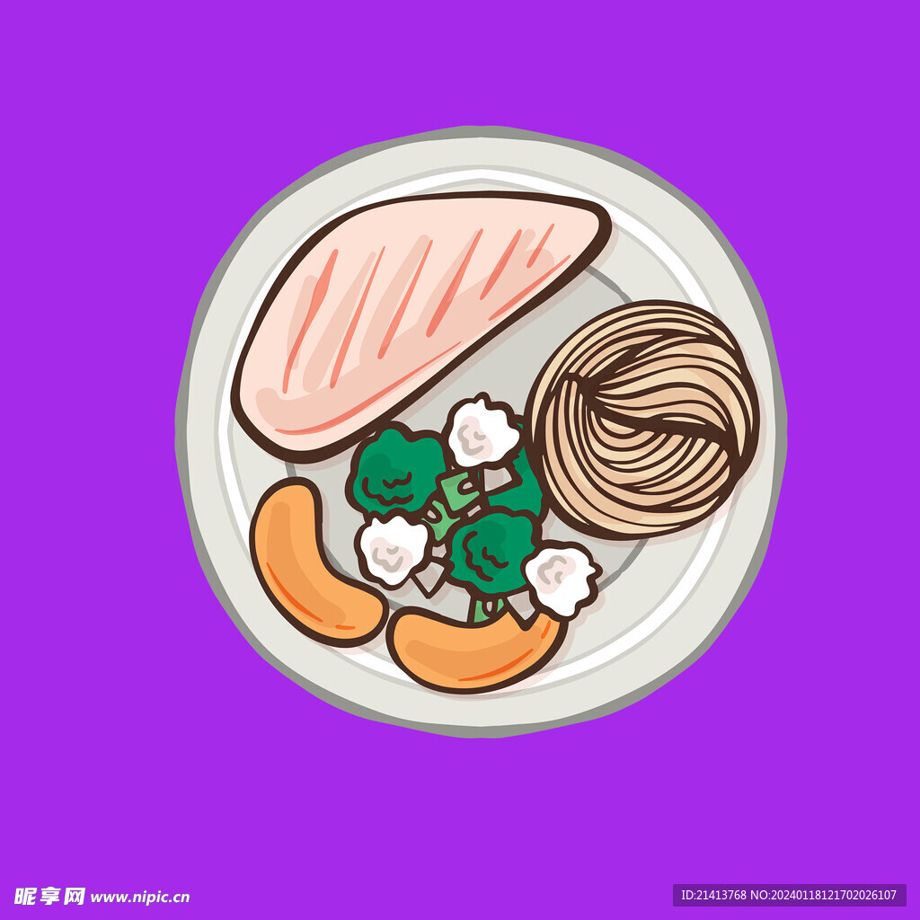 手绘美食佳肴