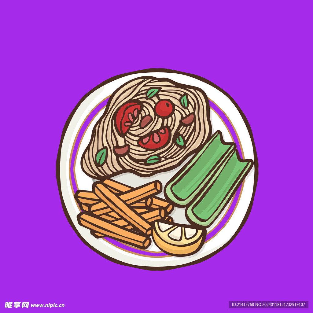 手绘美食佳肴