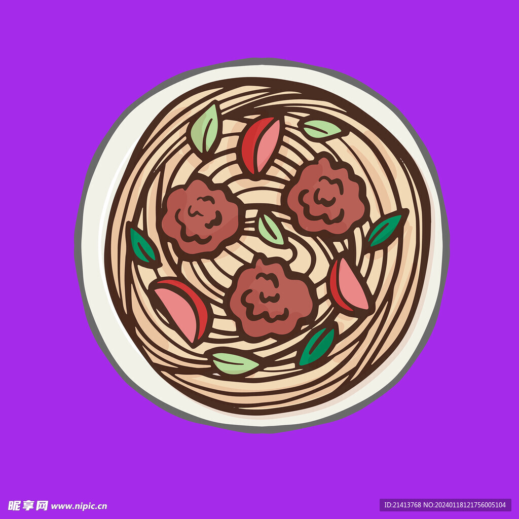 手绘美食佳肴