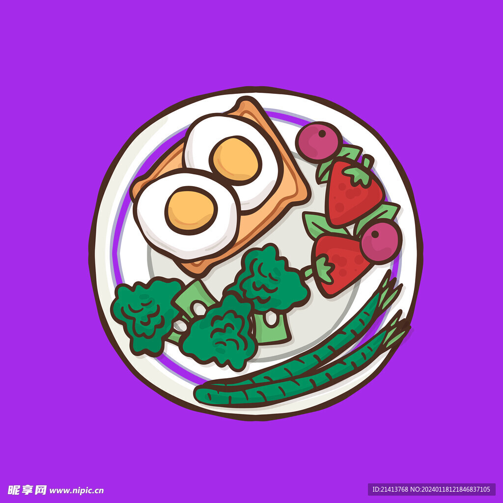 手绘美食佳肴