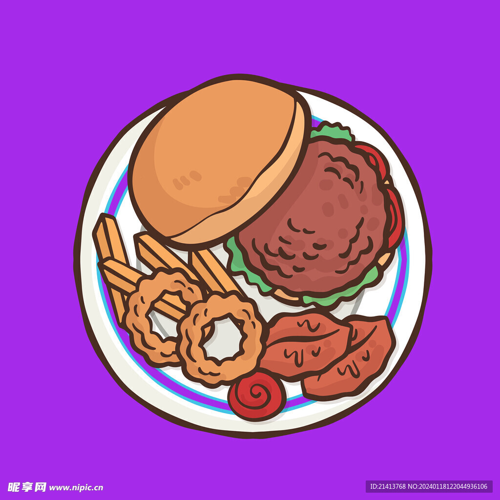 手绘美食佳肴