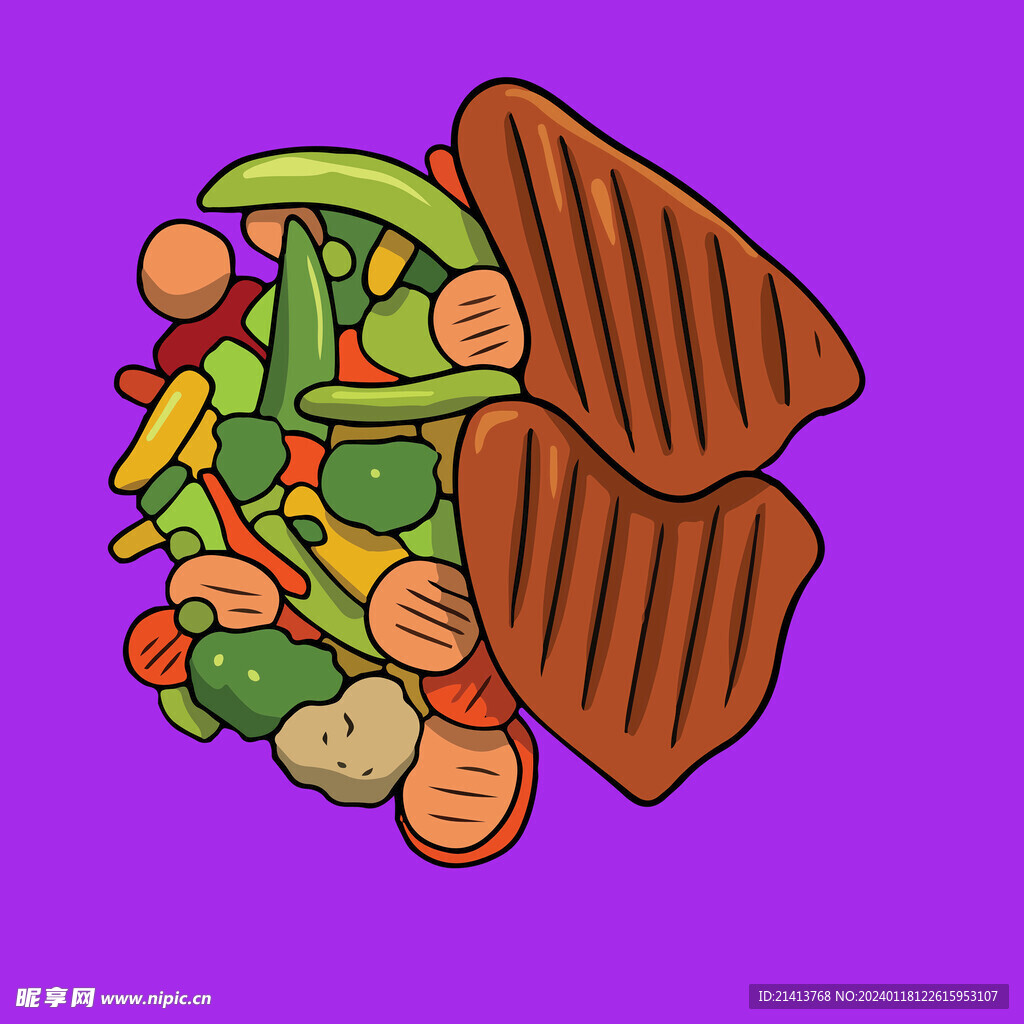 手绘美食佳肴