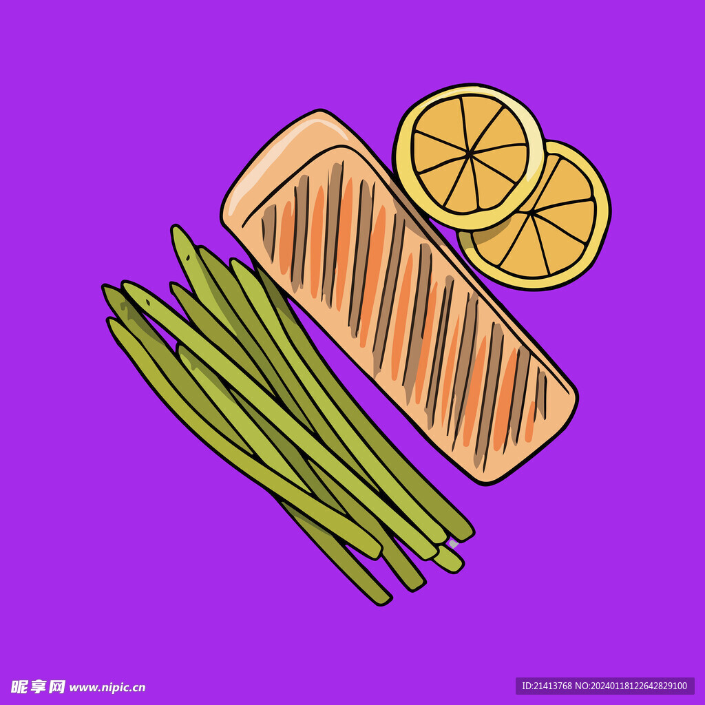 手绘美食佳肴