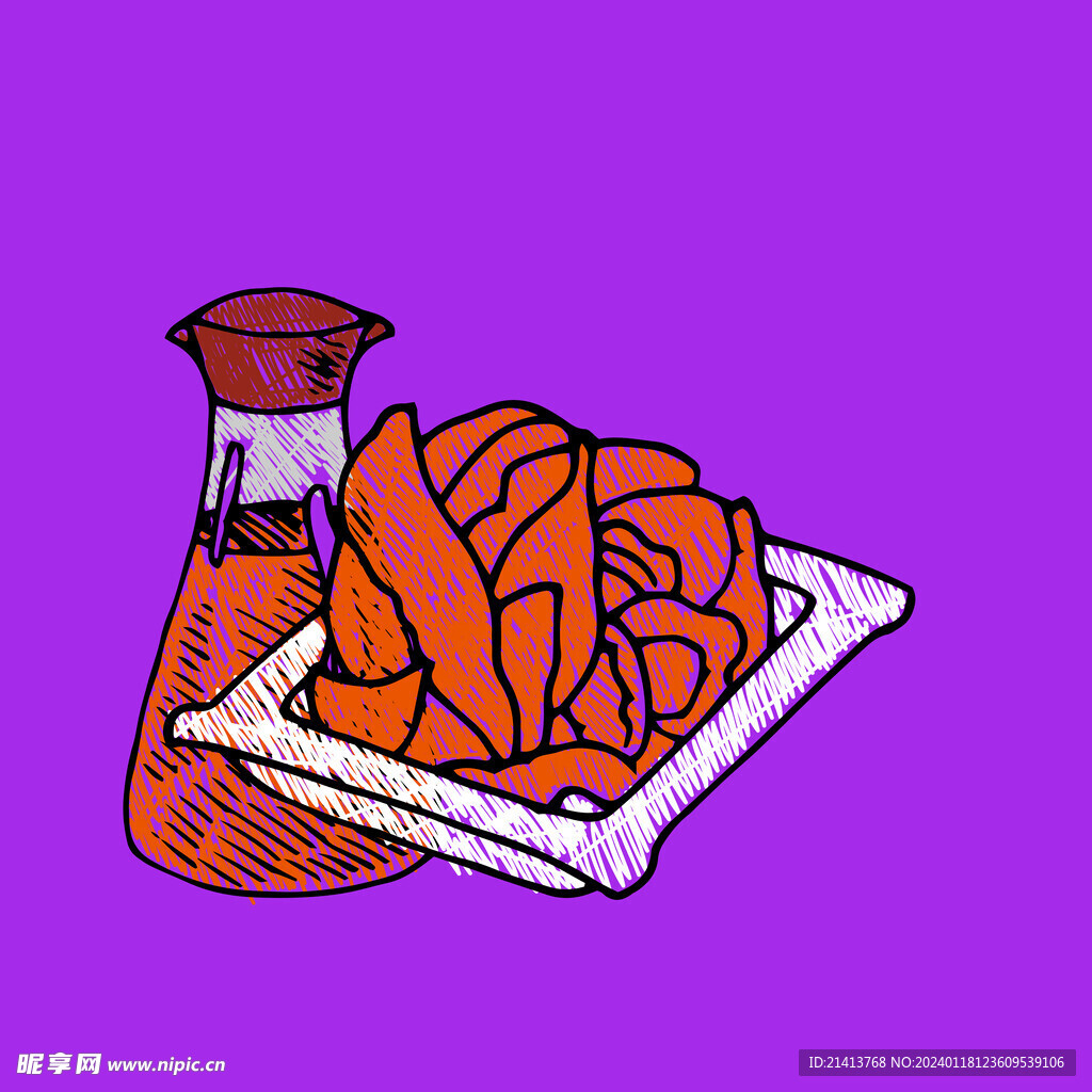 手绘美食佳肴