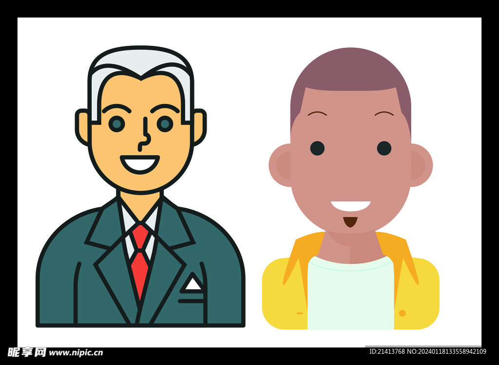 手绘男人男孩