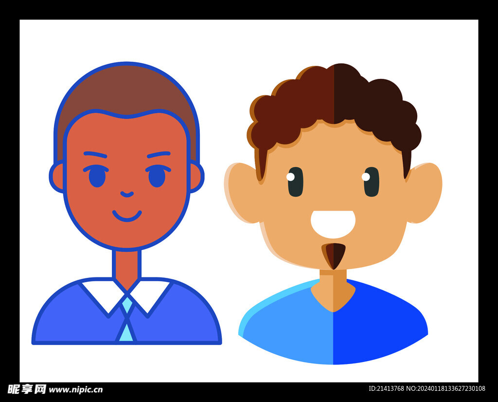 手绘男人男孩