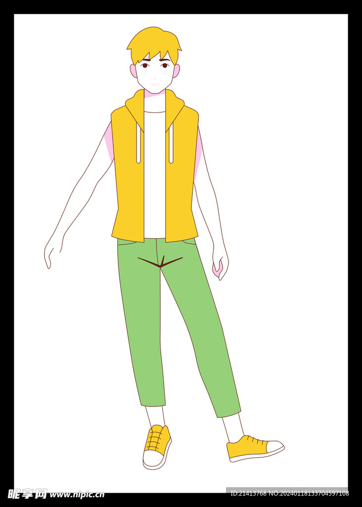 手绘男人男孩