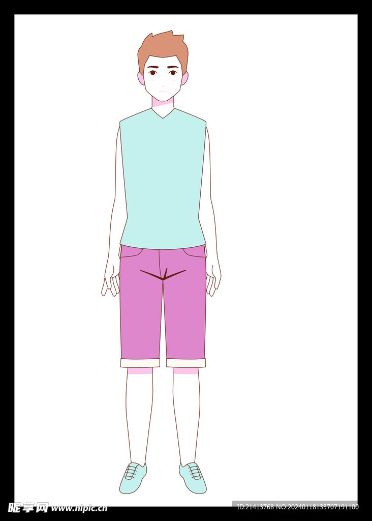 手绘男人男孩