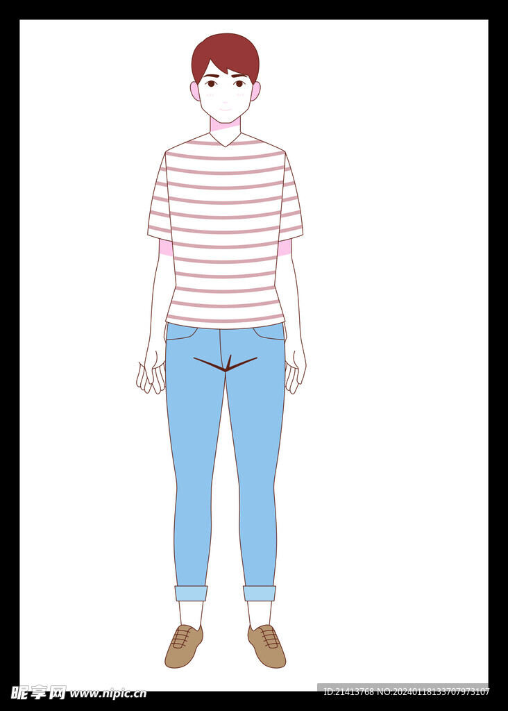 手绘男人男孩