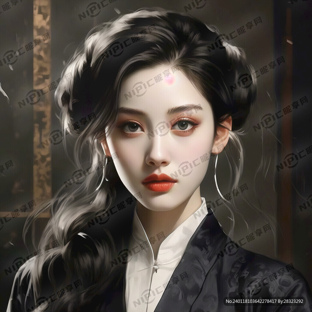 外国 女士 头像 黑白