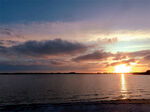 新西兰海滨夕阳风光