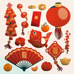 中国传统花纹 新年春节图案