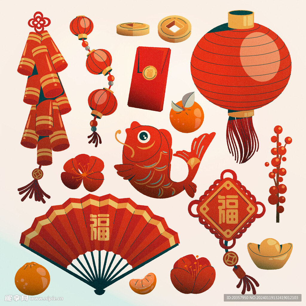 中国传统花纹 新年春节图案