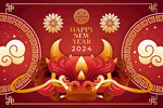 2024春节贺卡 龙年海报