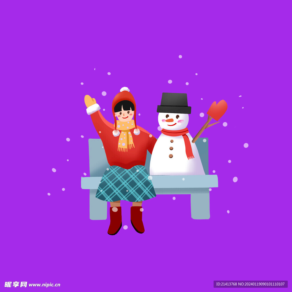 冬季堆雪人
