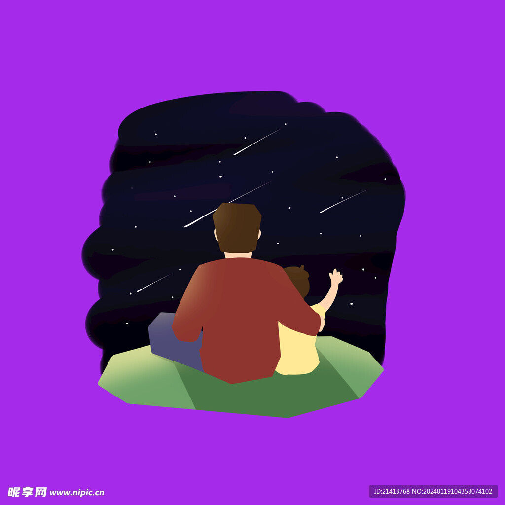 手绘亲子母子 