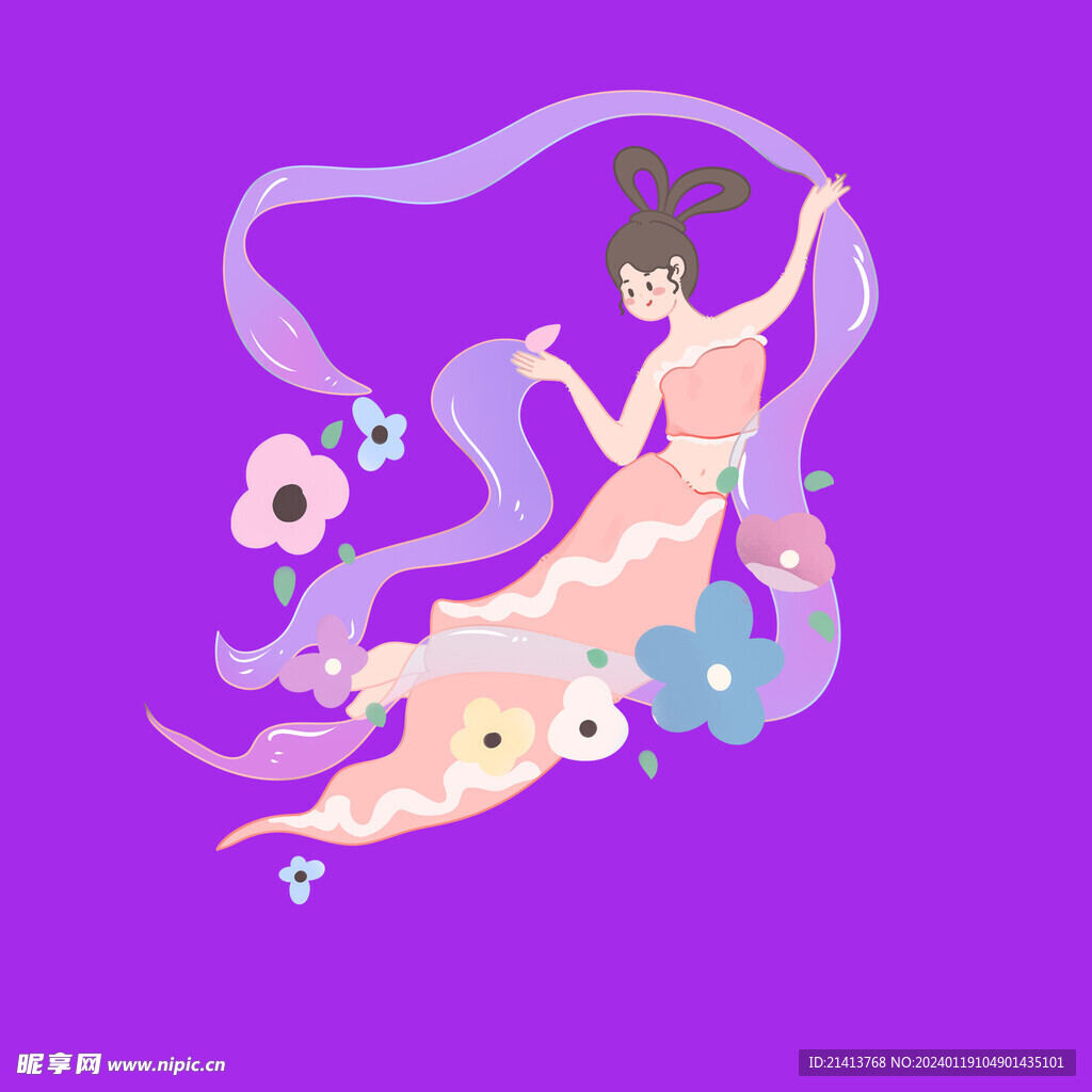 手绘古装美女 