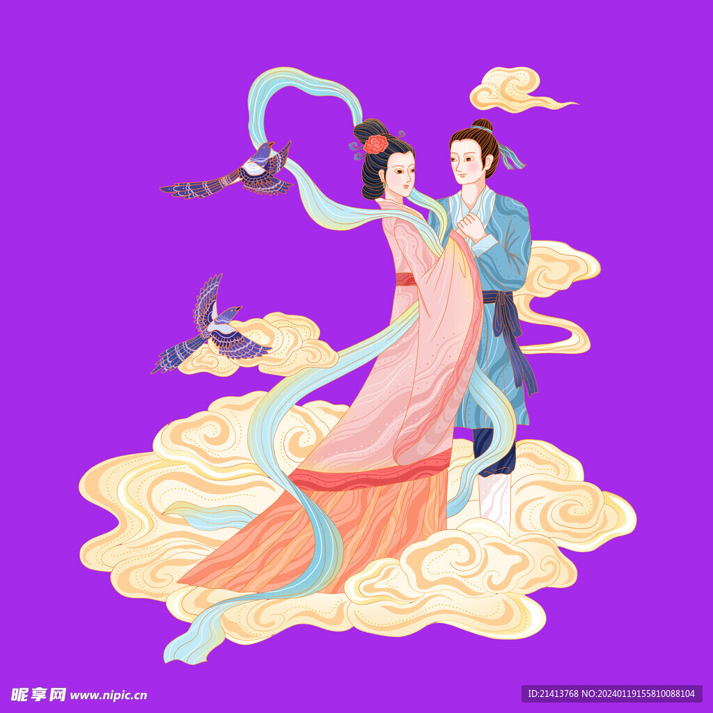 手绘牛郎织女