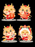卡通2024春节新年喜庆龙年