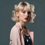 欧美女孩  美式风格 年轻的女孩 有活力 金发 白色背景 粉色的唇 唇彩广告
