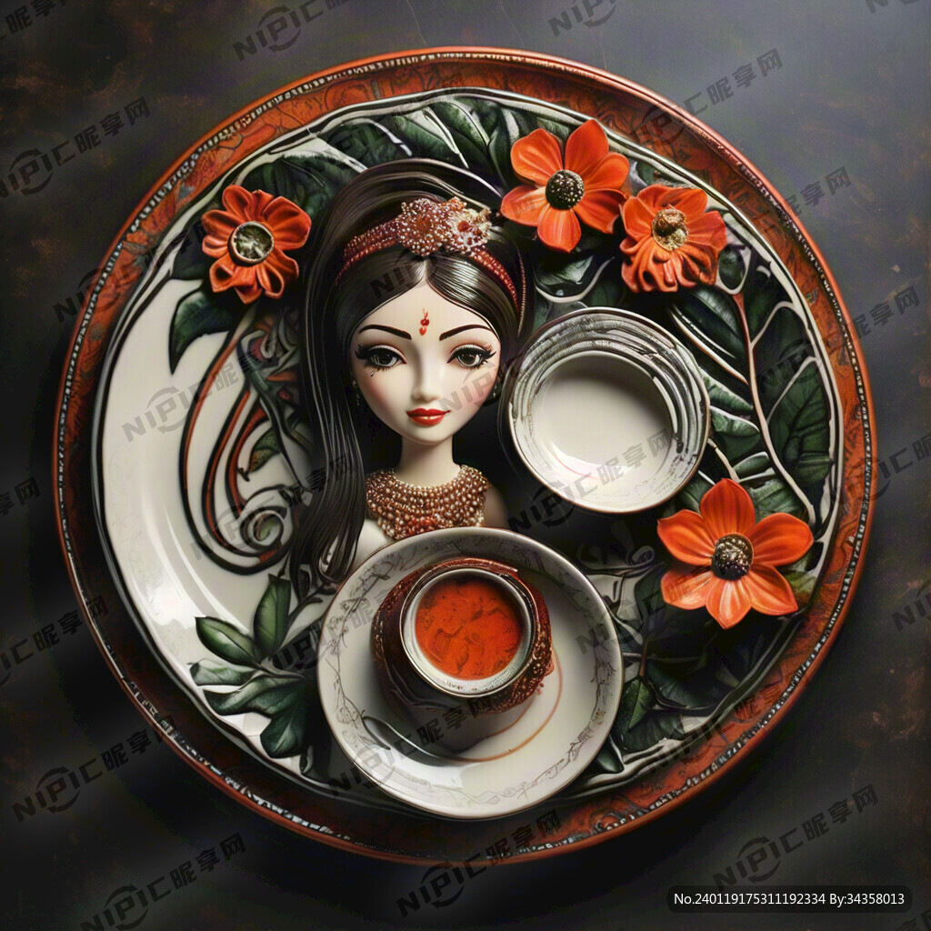 一个盘子印度尼西亚婚庆风格