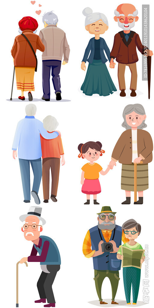 老人插画