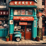 幸福照相馆，80年代怀旧，商铺门面场景，老上海