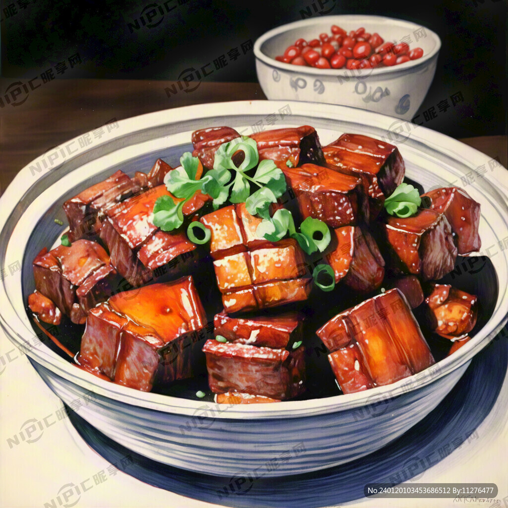 红烧肉 手绘图
