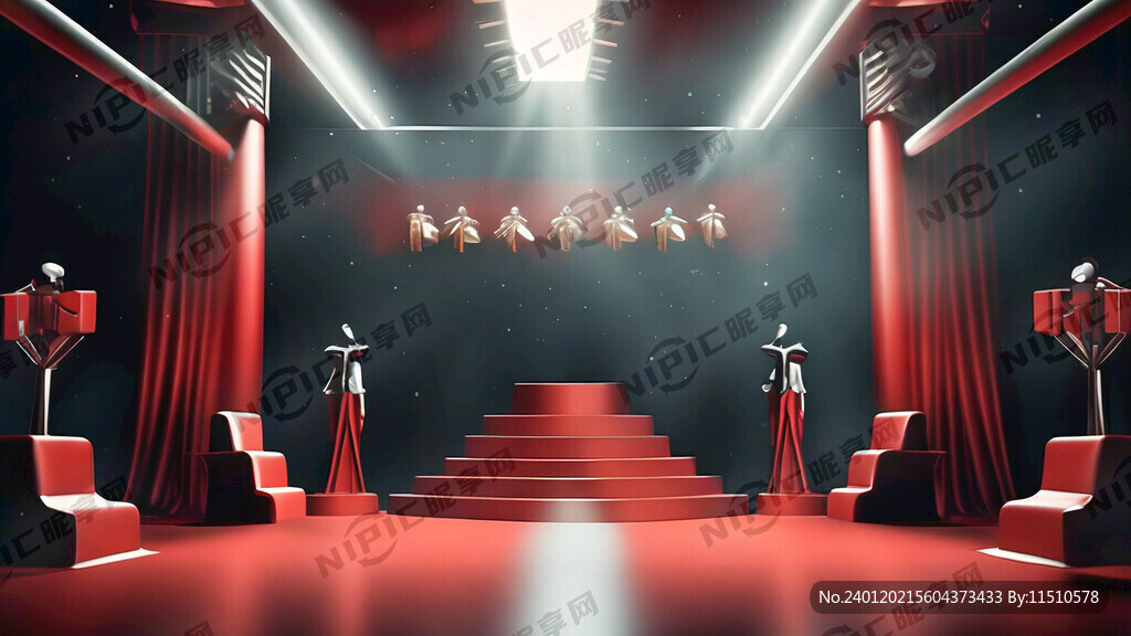 年终颁奖典礼纯红色背景图