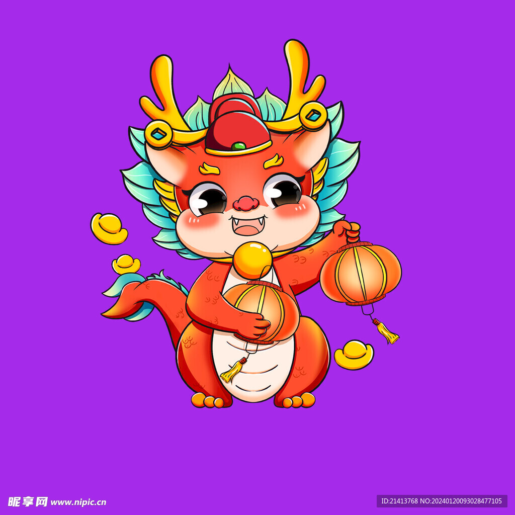 手绘卡通龙 