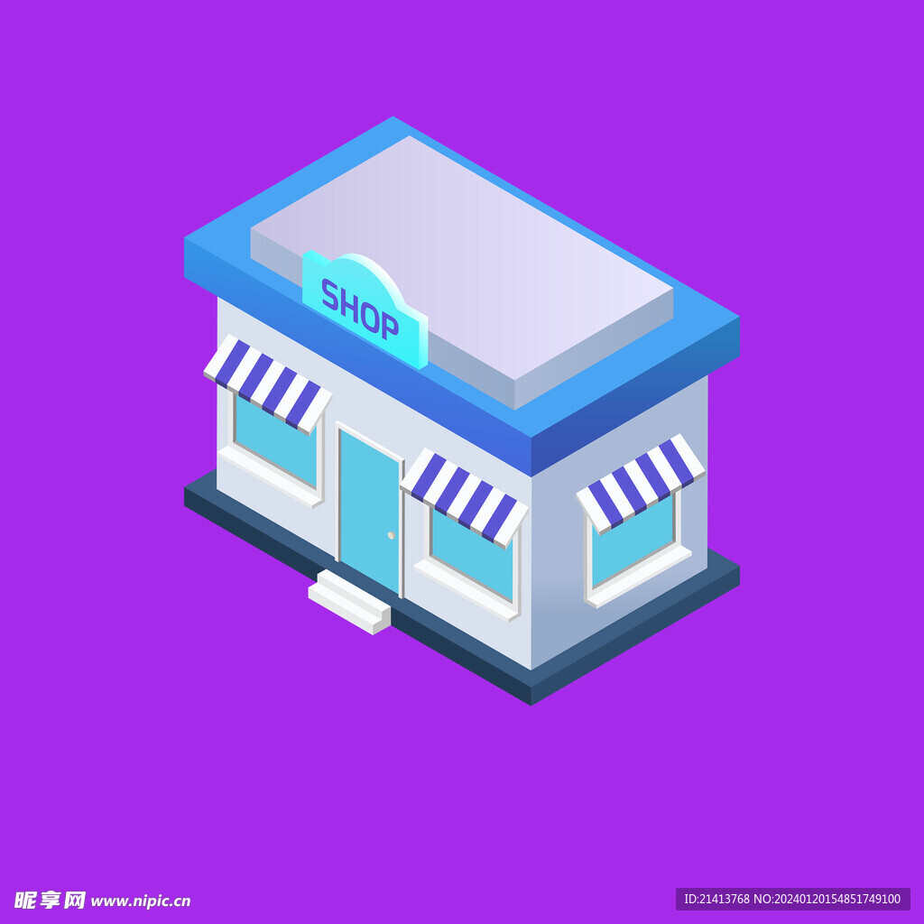 手绘店铺商铺 