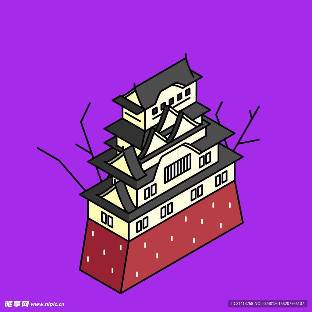 手绘古典建筑 