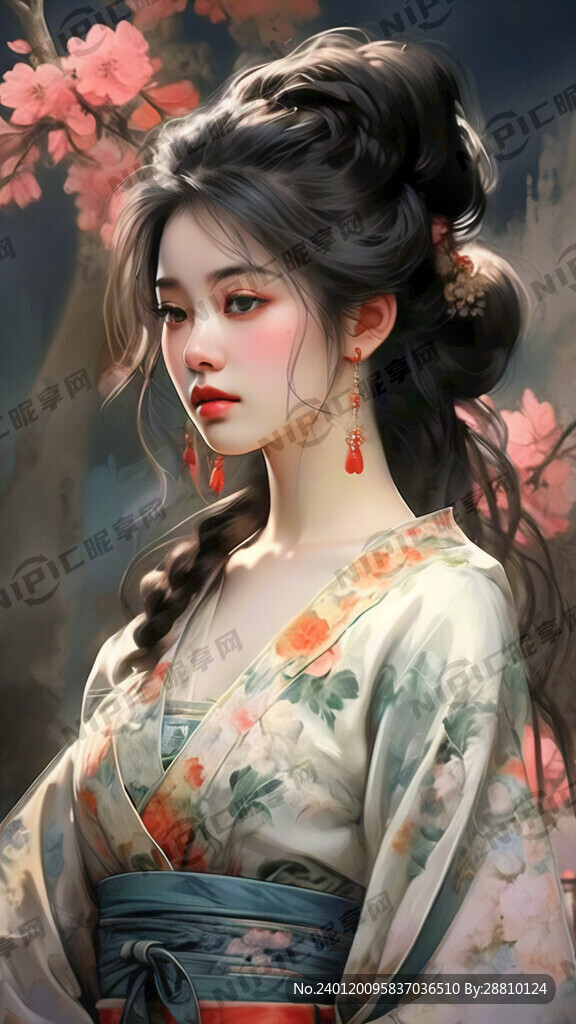 中国风 唐代穿着 美人  侧面