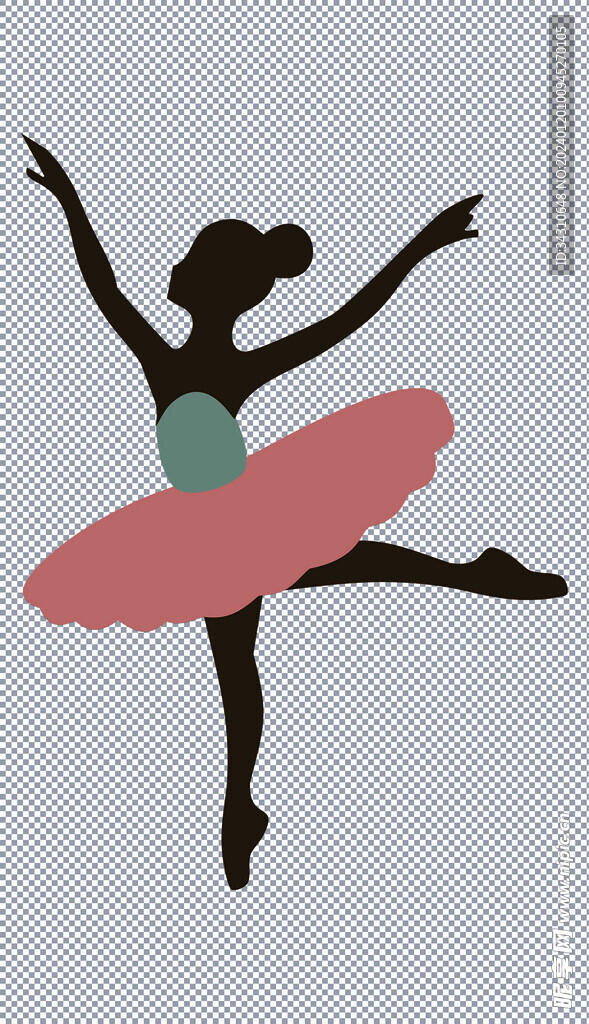 芭蕾舞跳舞女孩剪纸轮廓