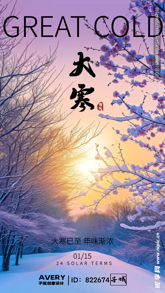 大寒节气海报