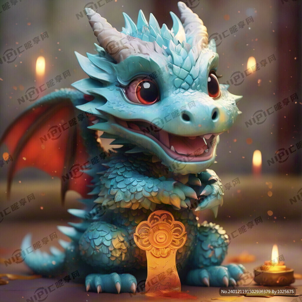 一只可爱的吉祥龙送祝福