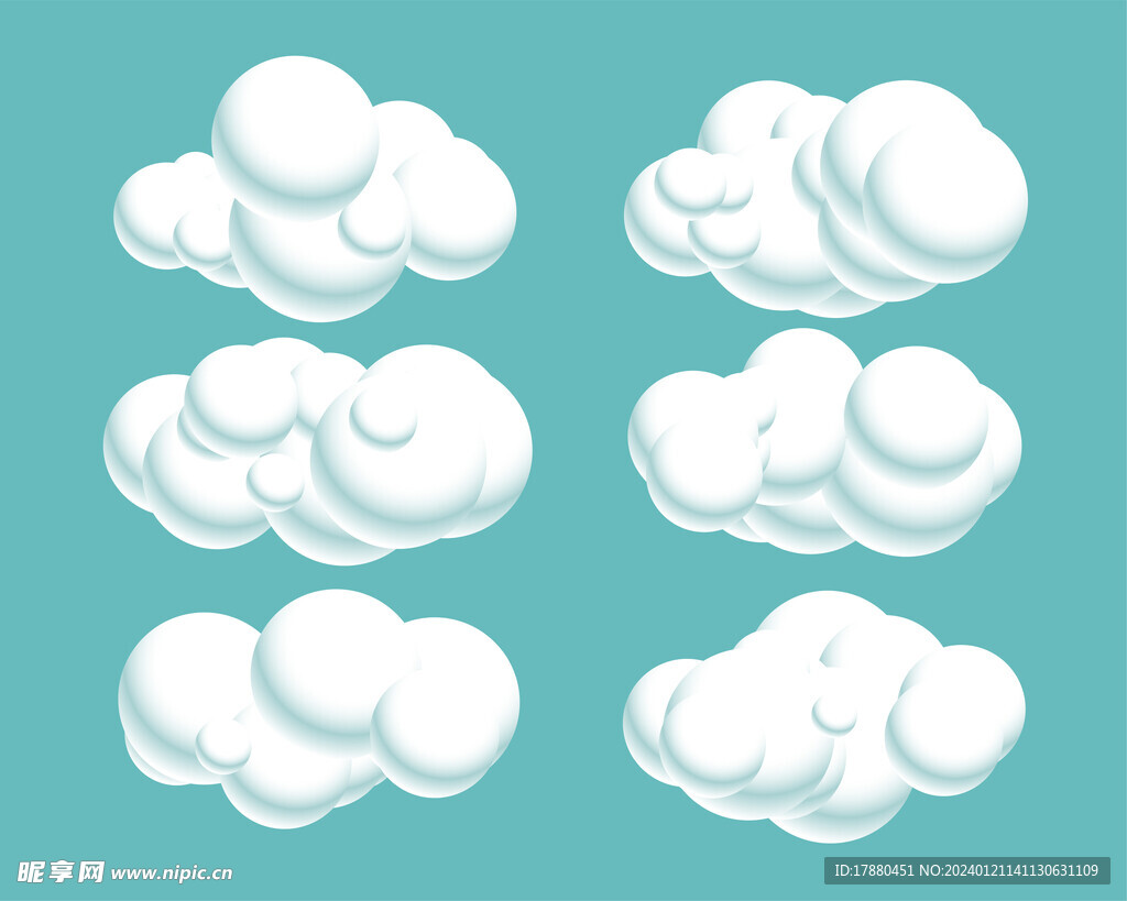 白色3D立体云朵
