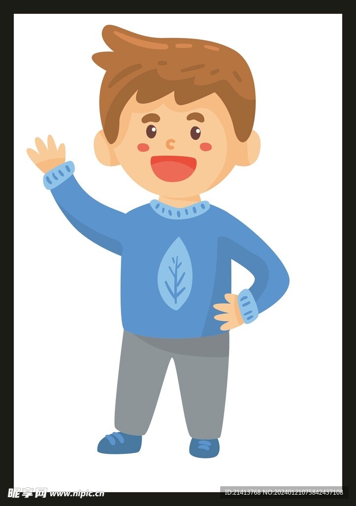 手绘儿童男孩