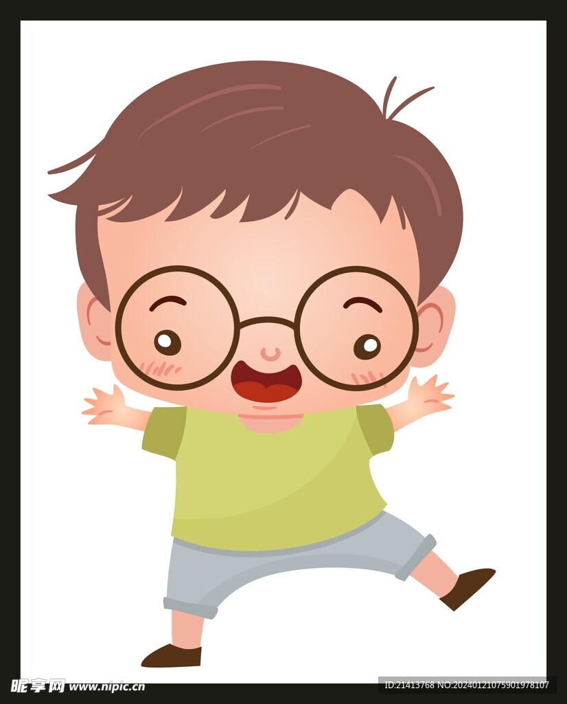 手绘儿童男孩