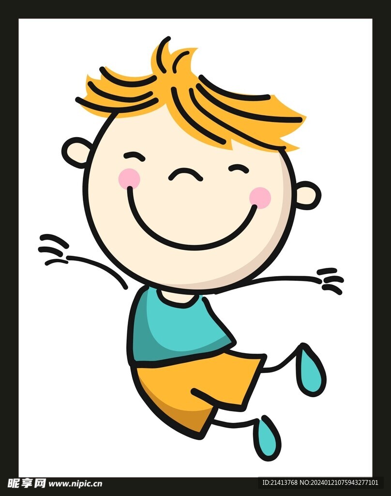 手绘儿童男孩