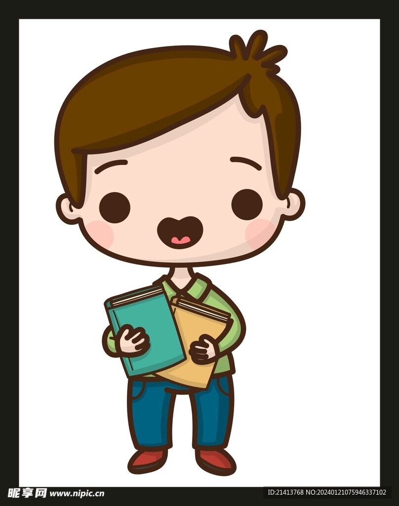 手绘儿童男孩