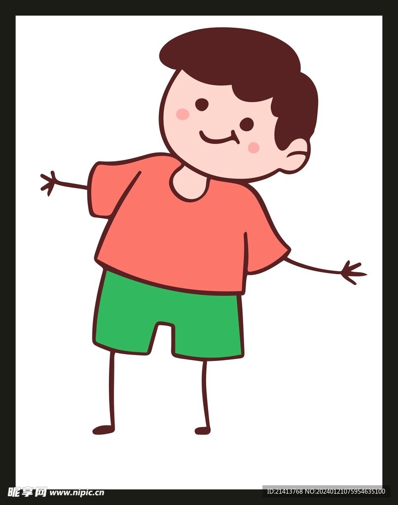 手绘儿童男孩