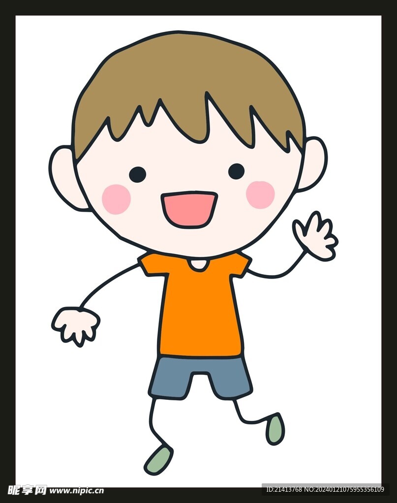 手绘儿童男孩